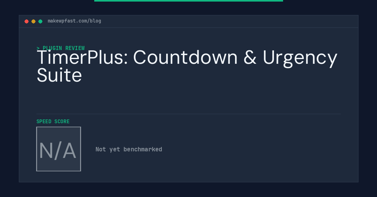 TimerPlus: Countdown & Urgency Suite - MakeWPFast