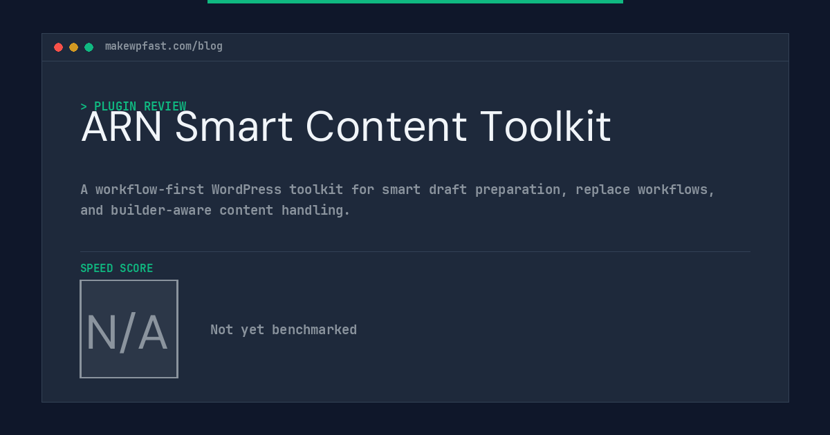 ARN Smart Content Toolkit - MakeWPFast