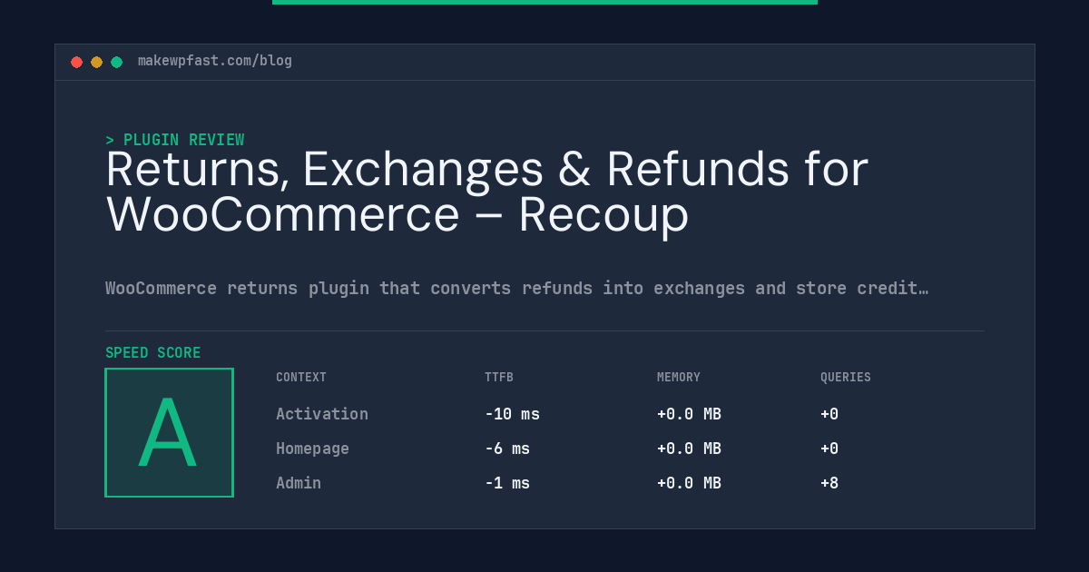 Returns, Exchanges & Refunds for WooCommerce – Recoup - MakeWPFast