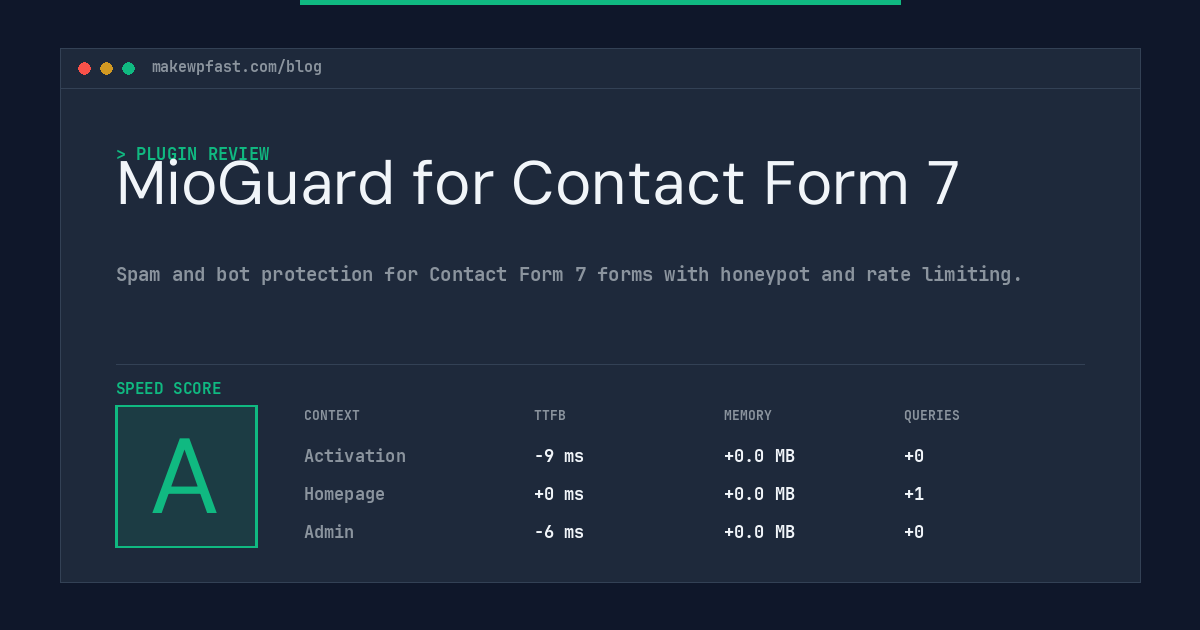 MioGuard for Contact Form 7 - MakeWPFast
