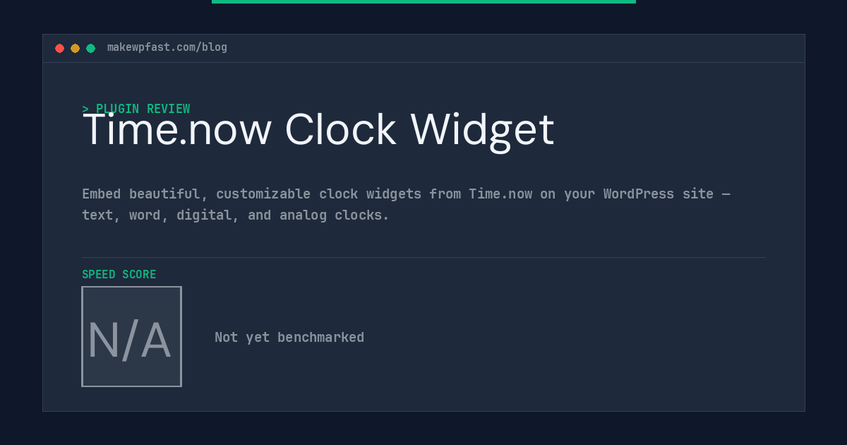 Time.now Clock Widget - MakeWPFast