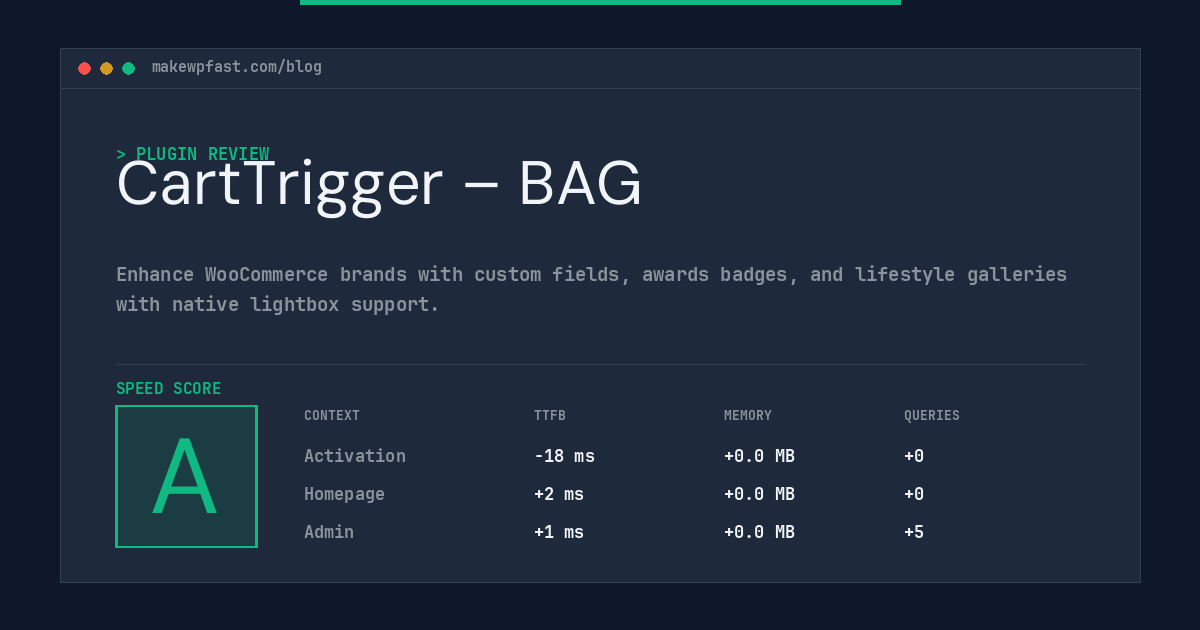 CartTrigger – BAG - MakeWPFast