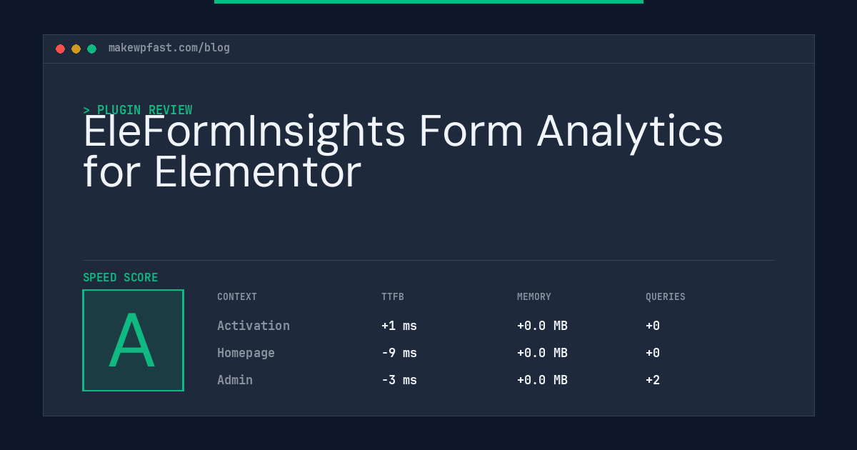 EleFormInsights Form Analytics for Elementor - MakeWPFast