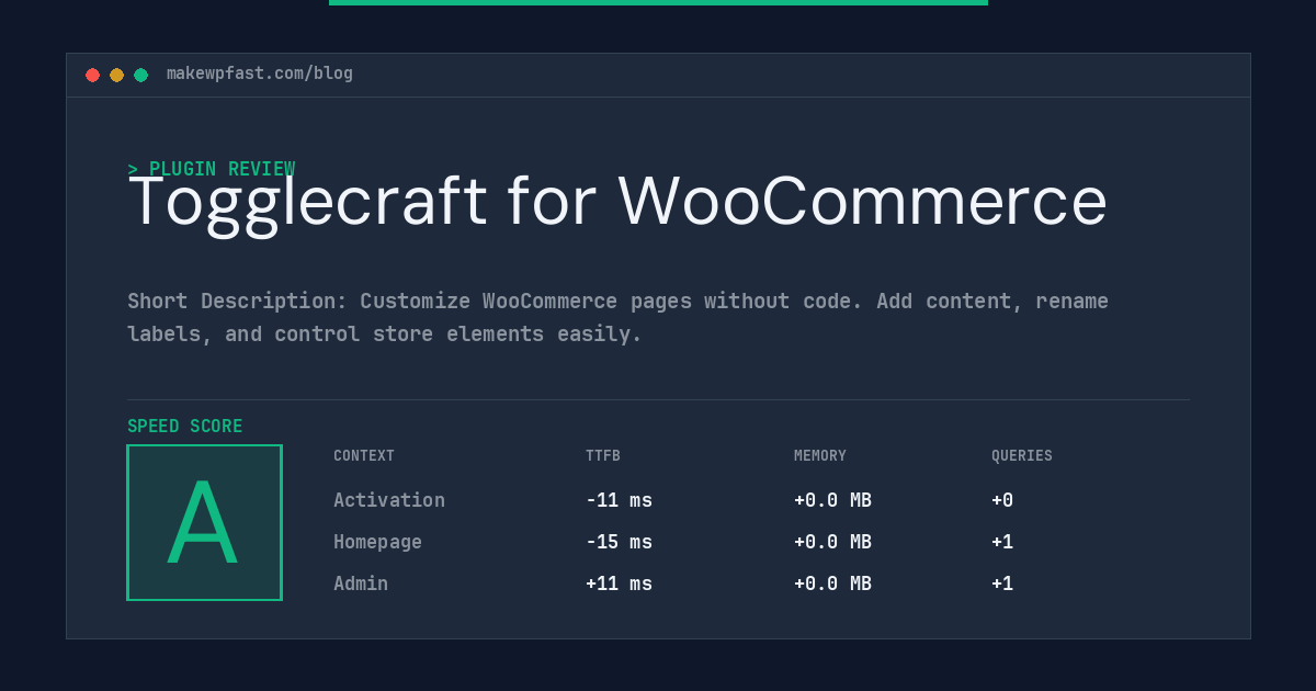 Togglecraft for WooCommerce - MakeWPFast