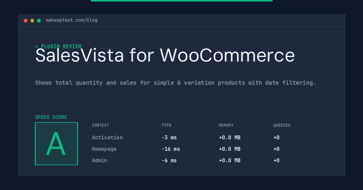 SalesVista for WooCommerce - MakeWPFast