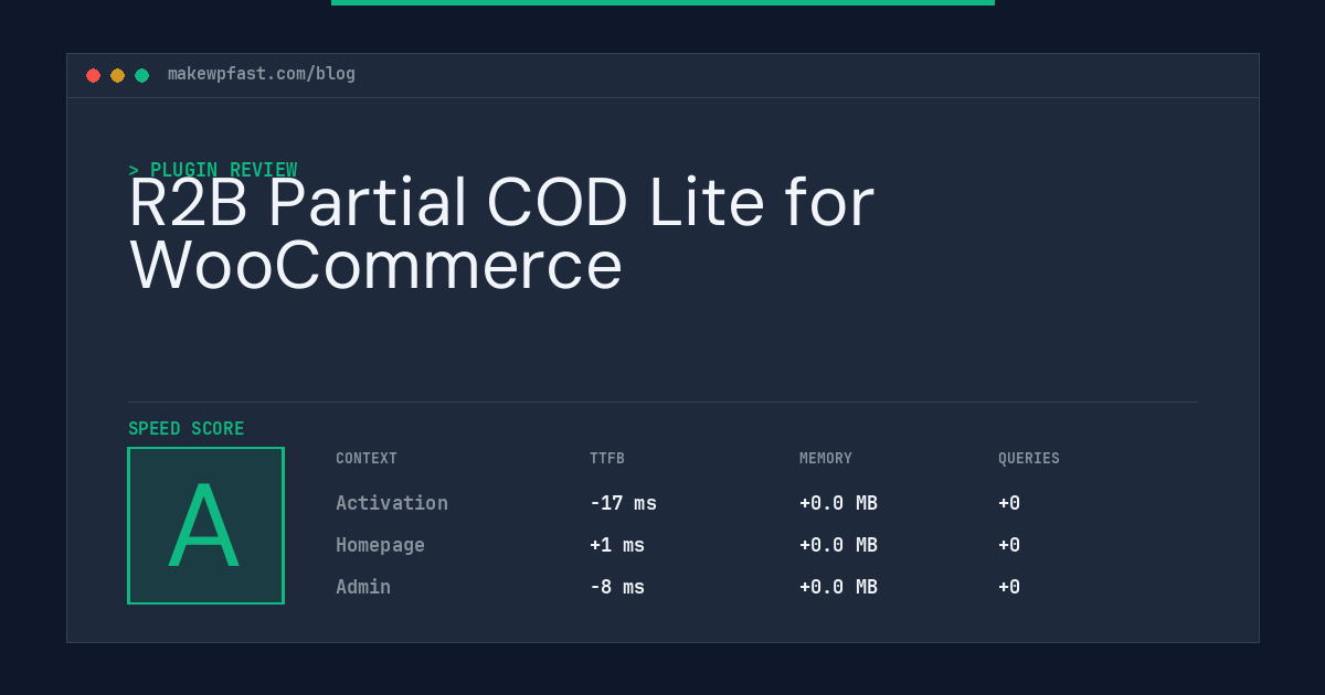 R2B Partial COD Lite for WooCommerce - MakeWPFast