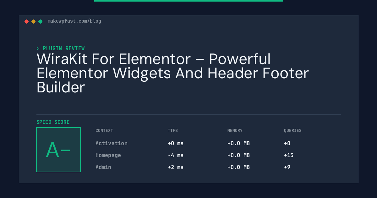 WiraKit For Elementor – Powerful Elementor Widgets And Header Footer Builder - MakeWPFast