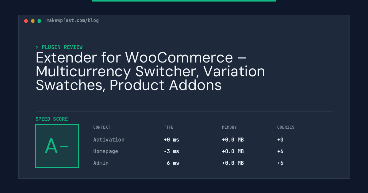 Extender for WooCommerce – Multicurrency Switcher, Variation Swatches, Product Addons - MakeWPFast