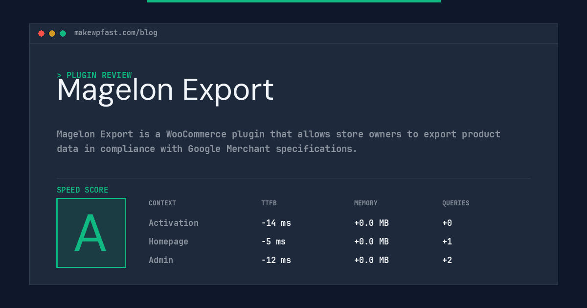 Magelon Export - MakeWPFast