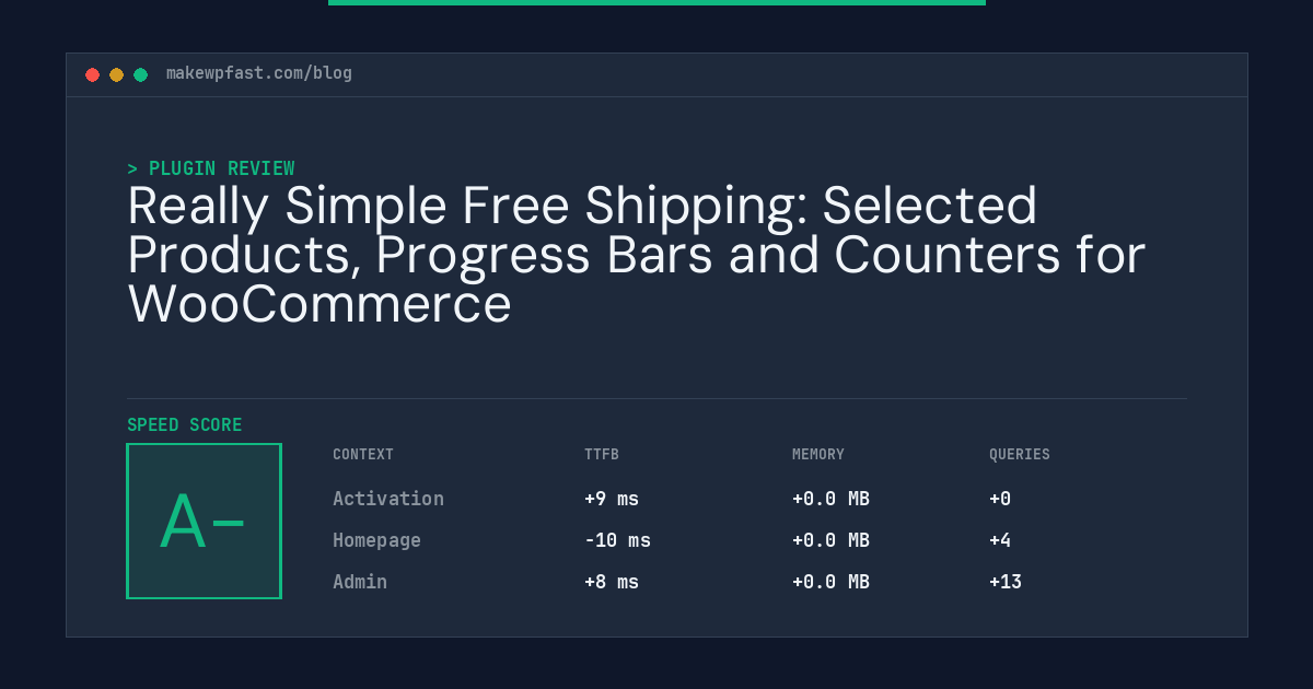 Really Simple Free Shipping: Selected Products, Progress Bars and Counters for WooCommerce - MakeWPFast