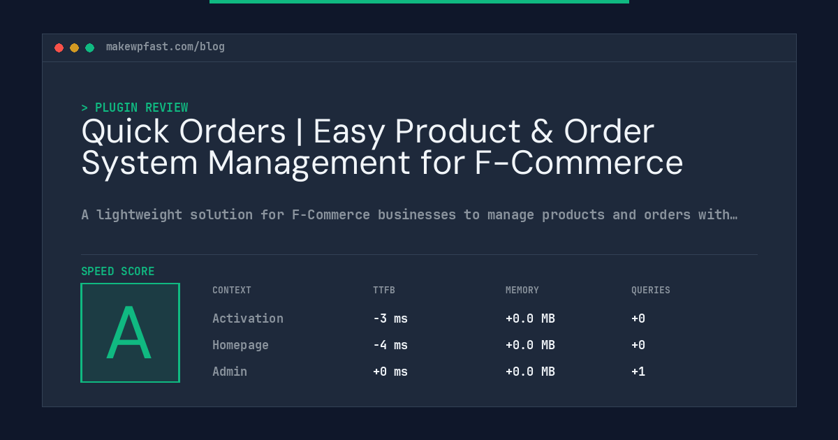 Quick Orders | Easy Product & Order System Management for F-Commerce - MakeWPFast