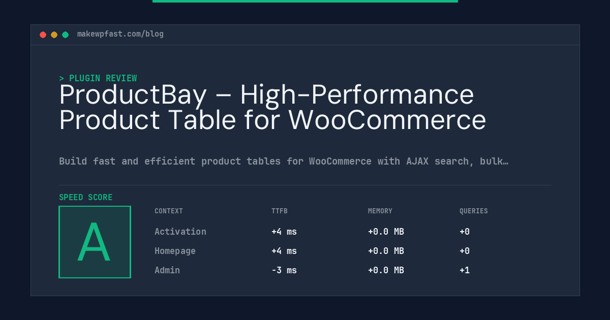 ProductBay – High-Performance Product Table for WooCommerce - MakeWPFast