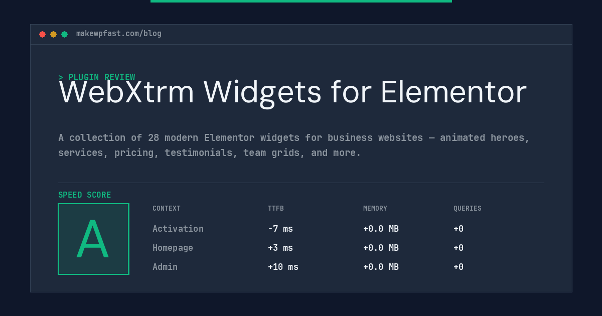 WebXtrm Widgets for Elementor - MakeWPFast