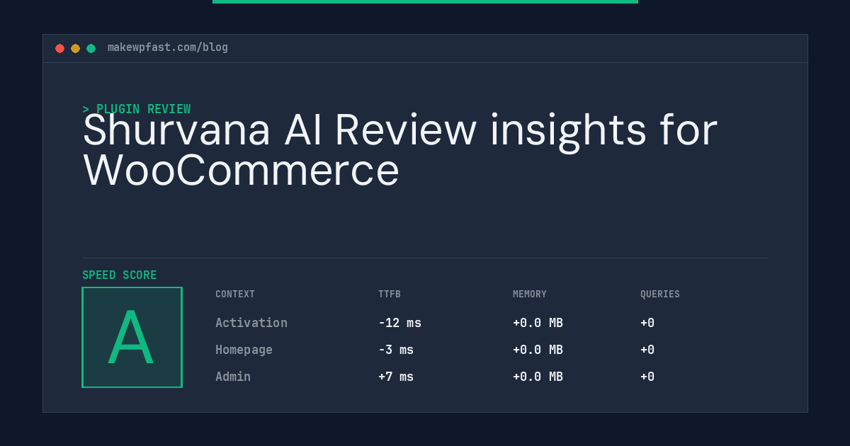Shurvana AI Review insights for WooCommerce - MakeWPFast