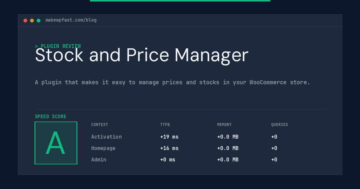 Stock and Price Manager - MakeWPFast