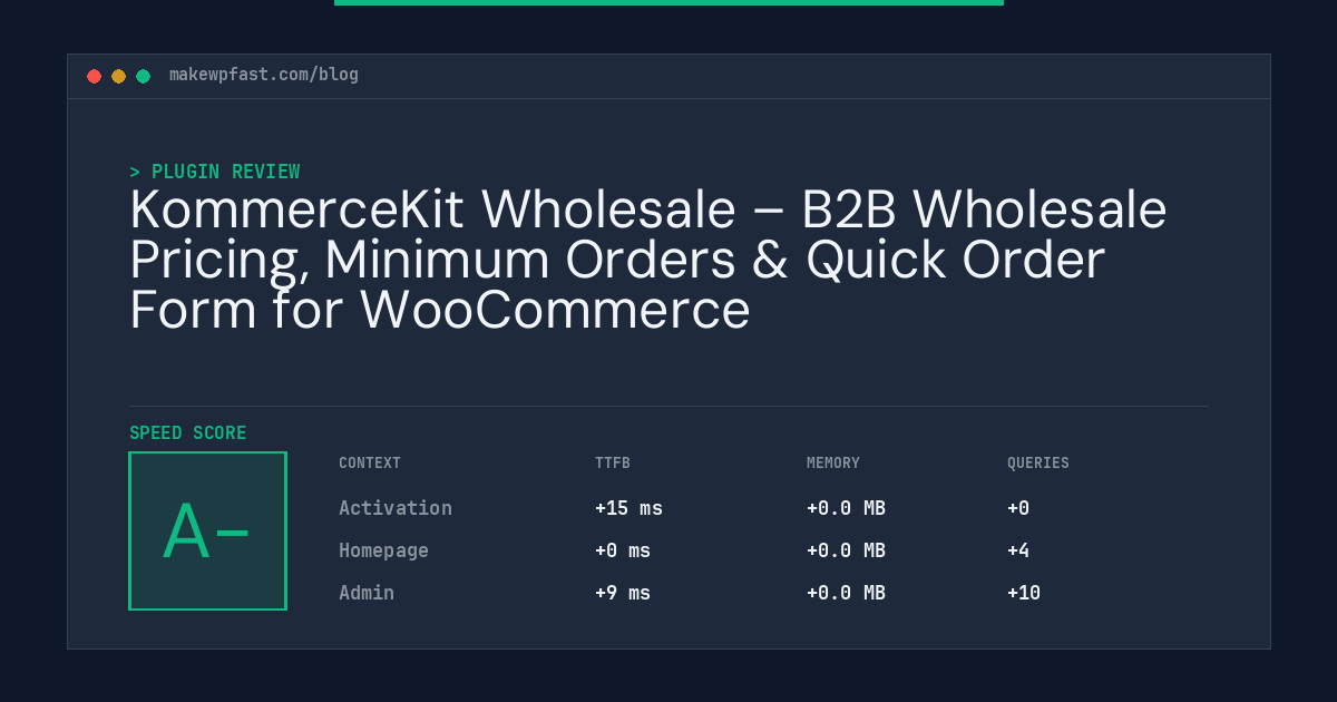 KommerceKit Wholesale – B2B Wholesale Pricing, Minimum Orders & Quick Order Form for WooCommerce - MakeWPFast