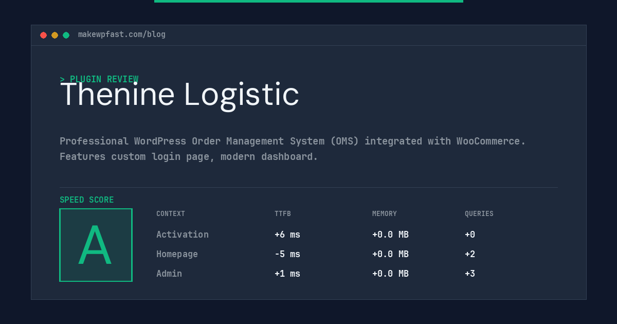 Thenine Logistic - MakeWPFast