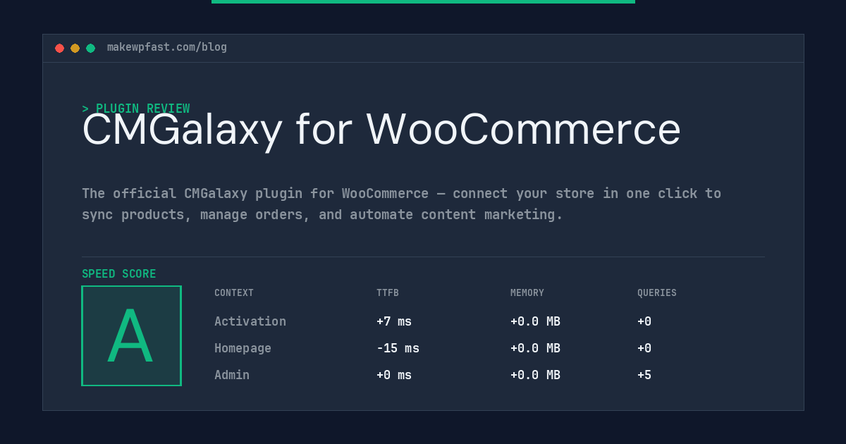 CMGalaxy for WooCommerce - MakeWPFast