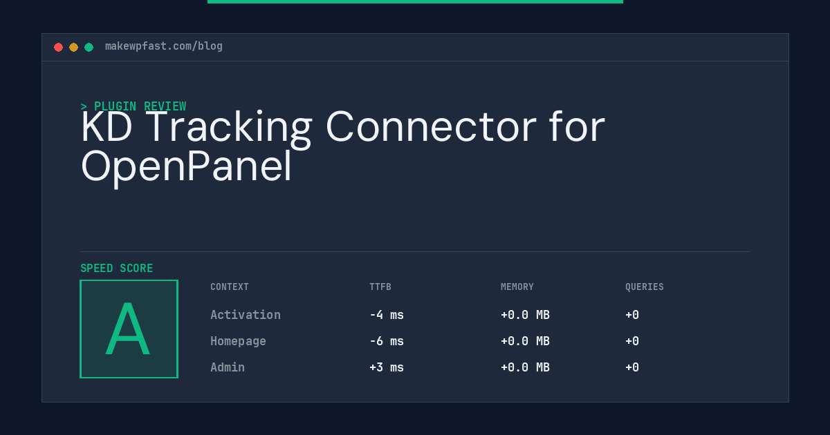 KD Tracking Connector for OpenPanel - MakeWPFast