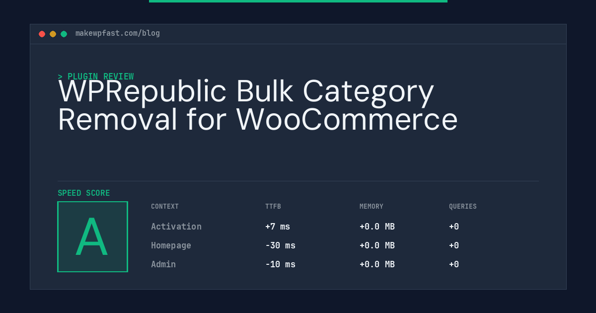 WPRepublic Bulk Category Removal for WooCommerce - MakeWPFast