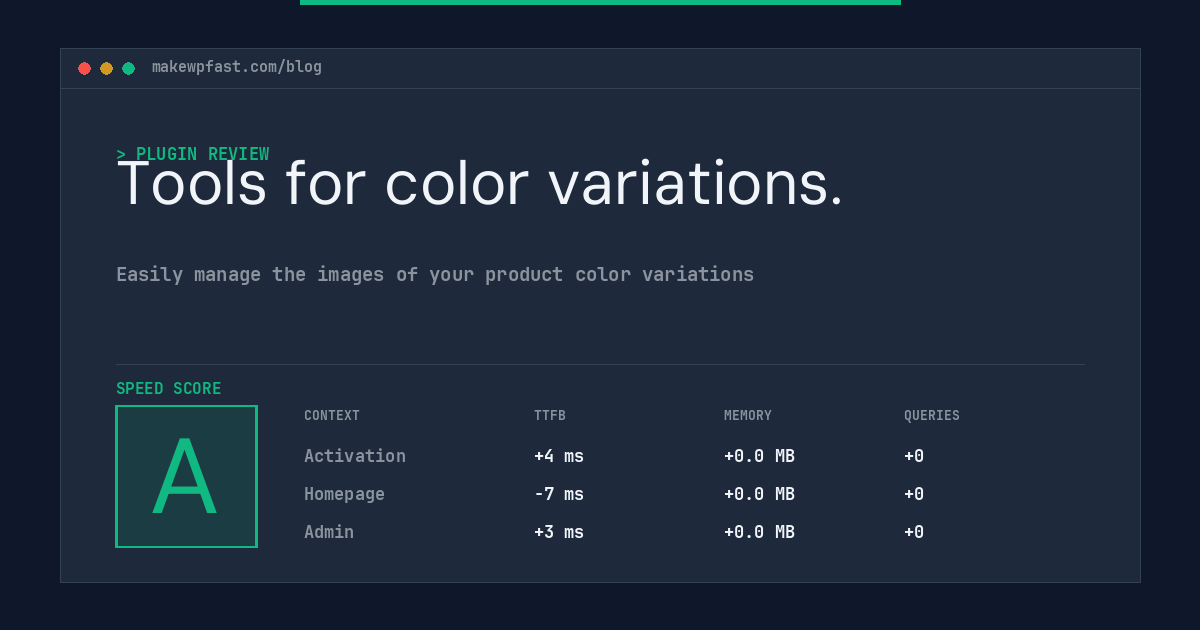 Tools for color variations. - MakeWPFast
