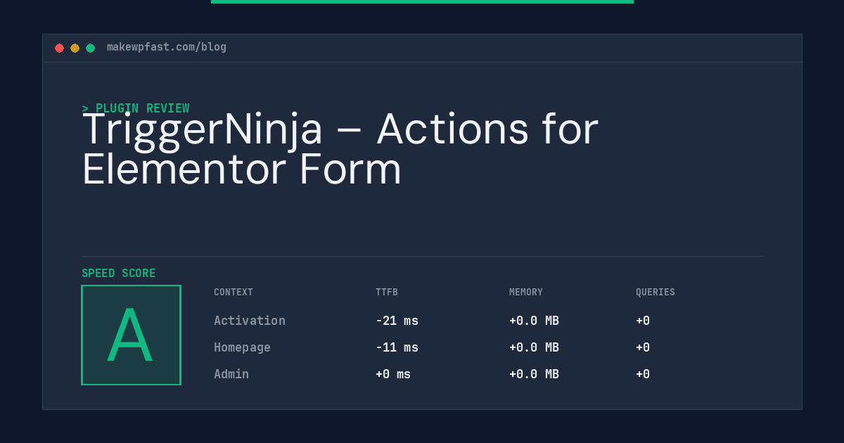 TriggerNinja – Actions for Elementor Form - MakeWPFast