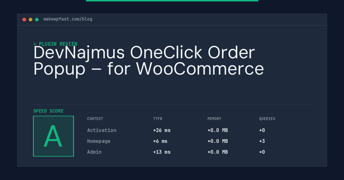 DevNajmus OneClick Order Popup – for WooCommerce - MakeWPFast