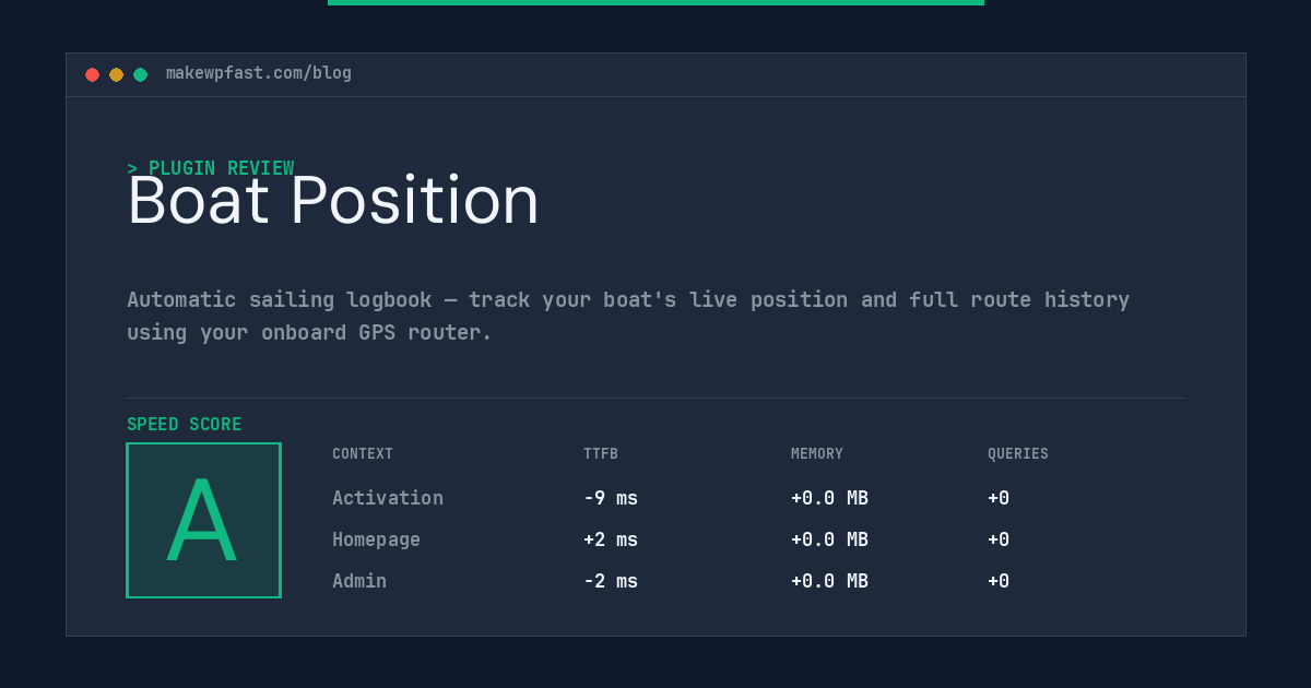 Boat Position - MakeWPFast