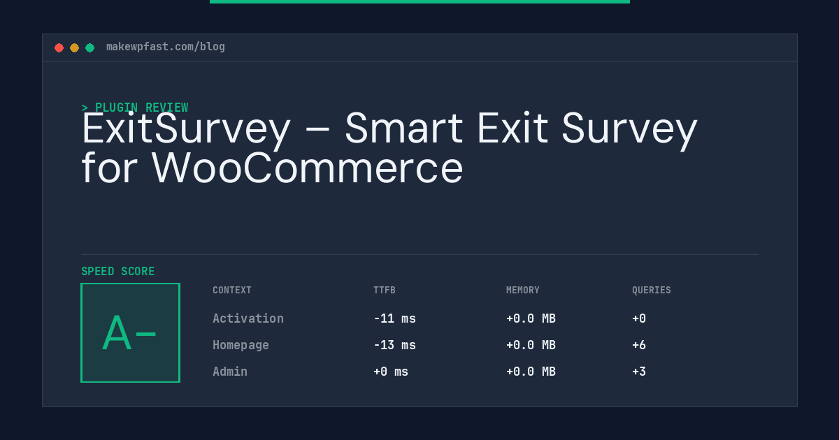 ExitSurvey – Smart Exit Survey for WooCommerce - MakeWPFast