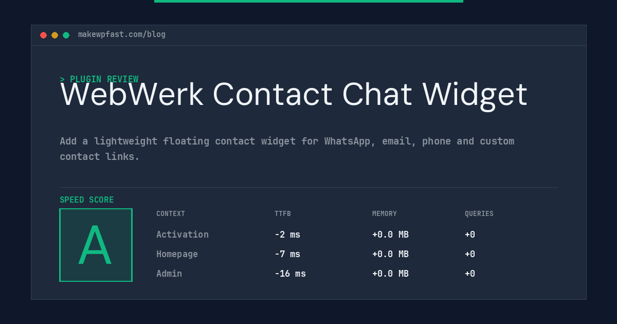 WebWerk Contact Chat Widget - MakeWPFast