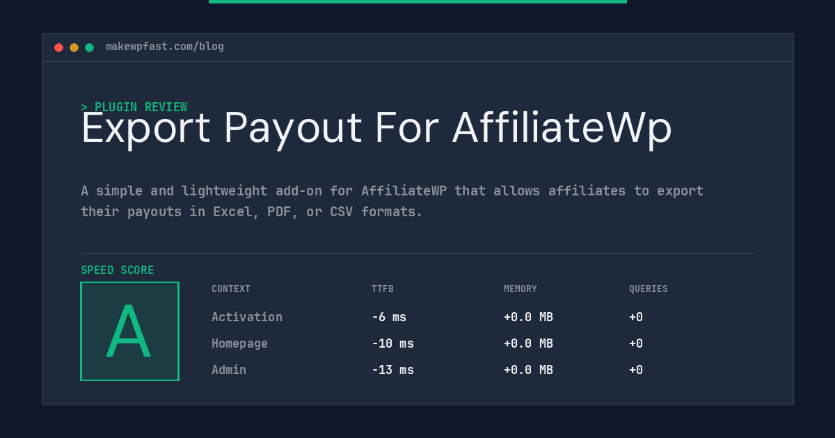 Export Payout For AffiliateWp - MakeWPFast