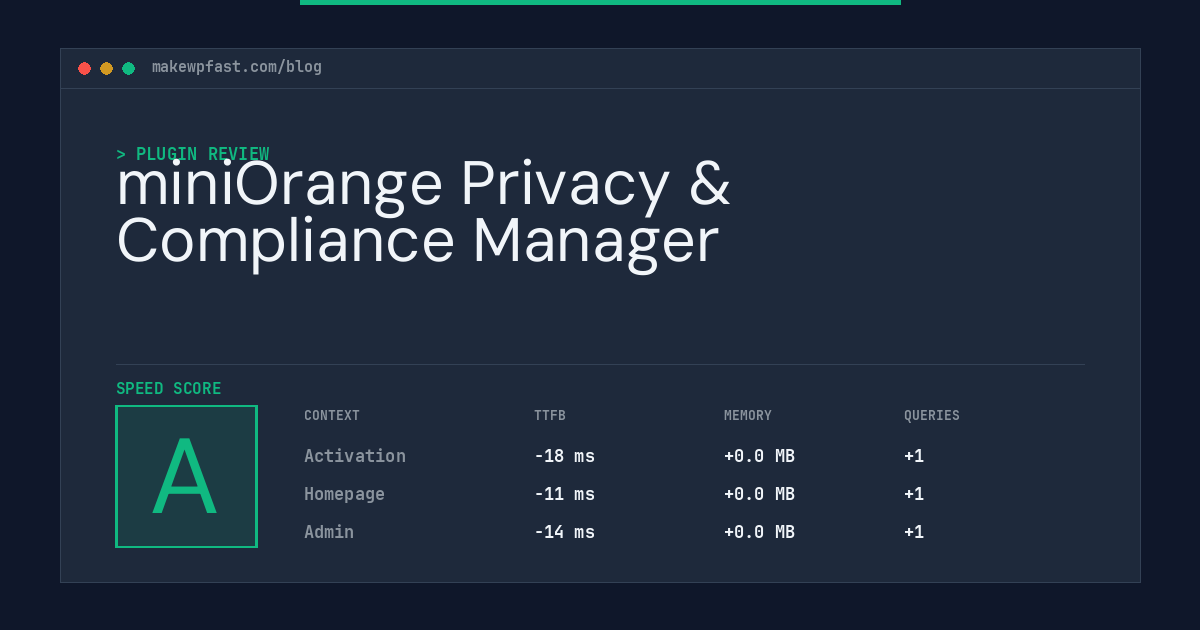 miniOrange Privacy & Compliance Manager - MakeWPFast