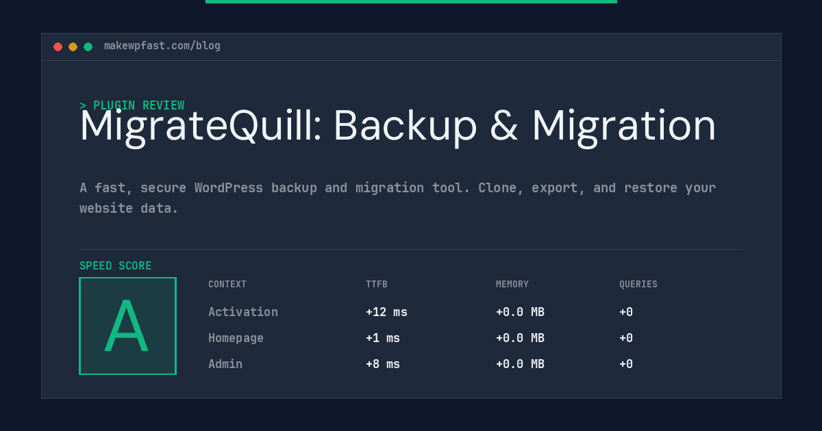 MigrateQuill: Backup & Migration - MakeWPFast
