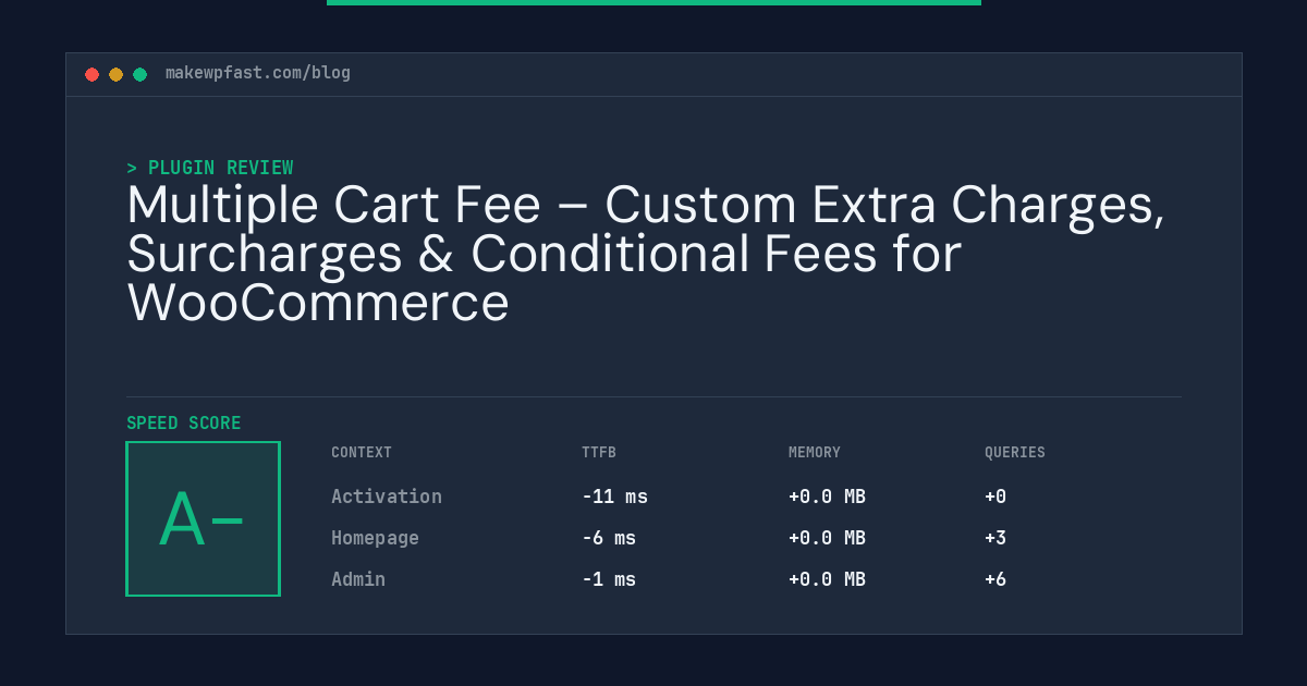 Multiple Cart Fee – Custom Extra Charges, Surcharges & Conditional Fees for WooCommerce - MakeWPFast