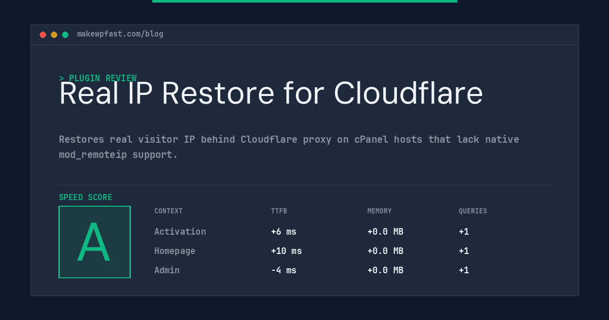 Real IP Restore for Cloudflare - MakeWPFast