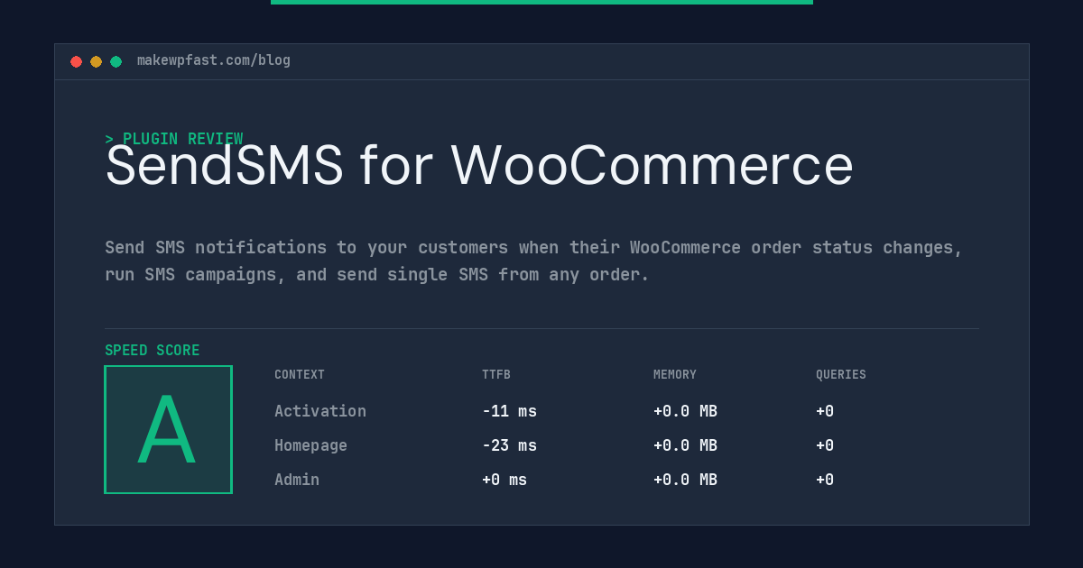 SendSMS for WooCommerce - MakeWPFast