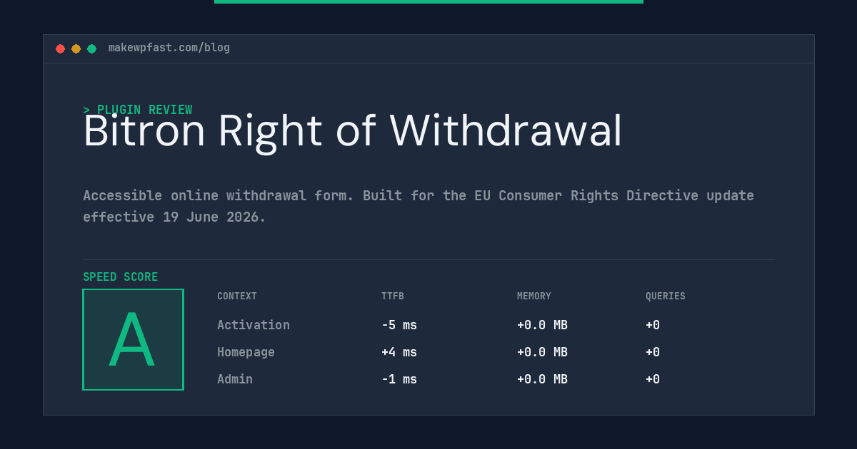 Bitron Right of Withdrawal - MakeWPFast