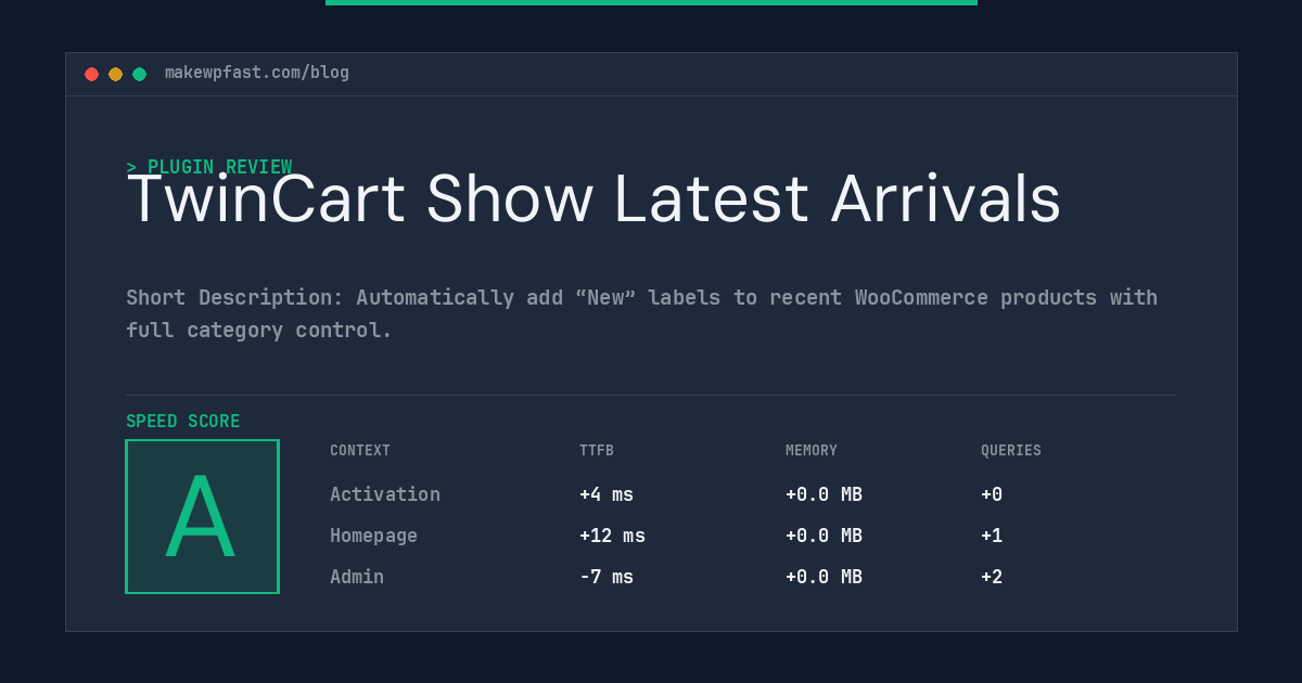 TwinCart Show Latest Arrivals - MakeWPFast