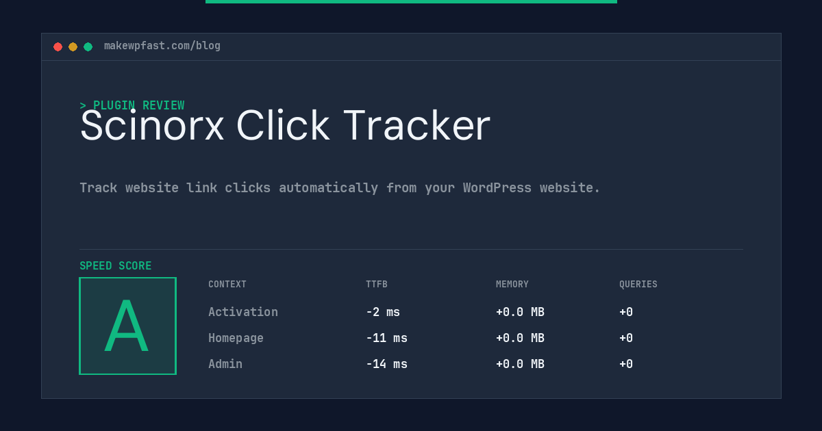 Scinorx Click Tracker - MakeWPFast