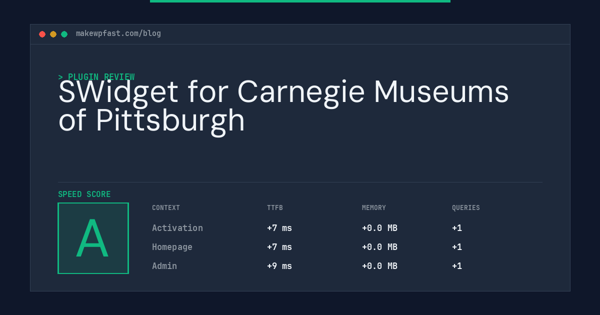 SWidget for Carnegie Museums of Pittsburgh - MakeWPFast