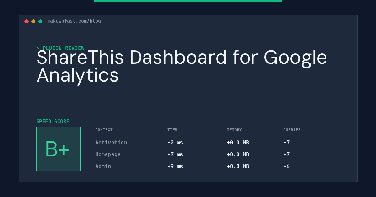 ShareThis Dashboard for Google Analytics - MakeWPFast