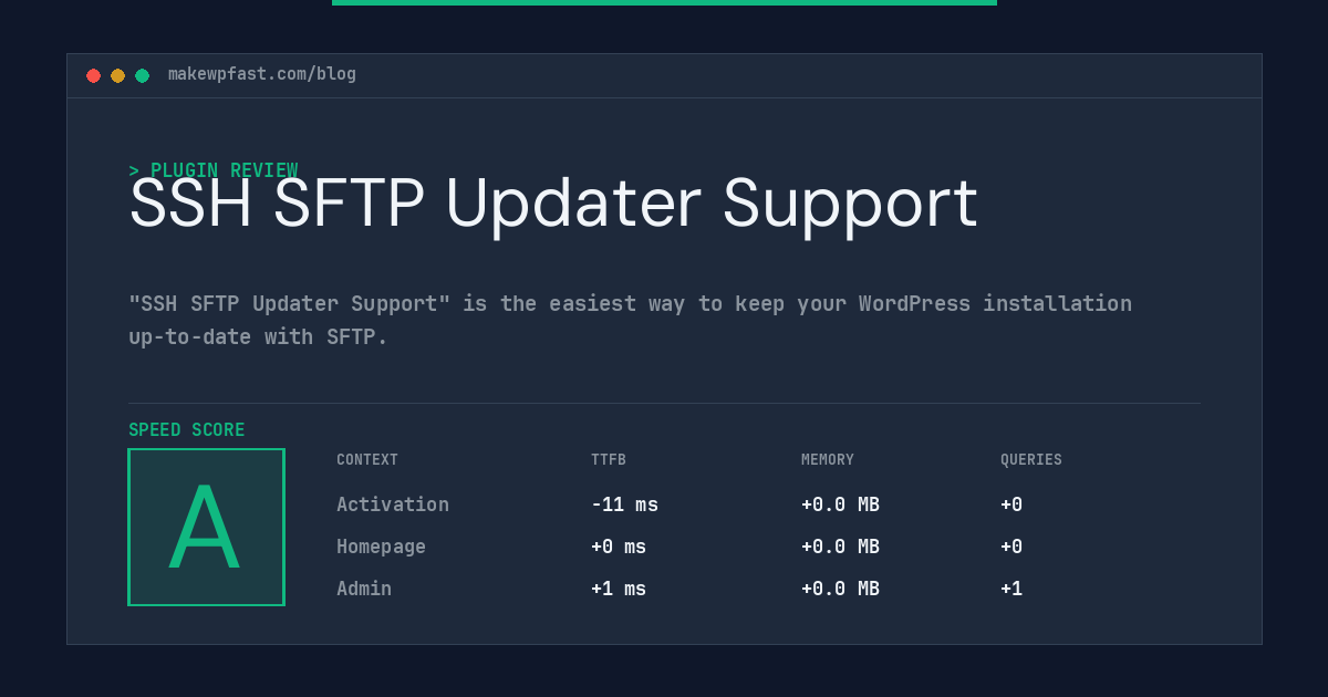 SSH SFTP Updater Support - MakeWPFast