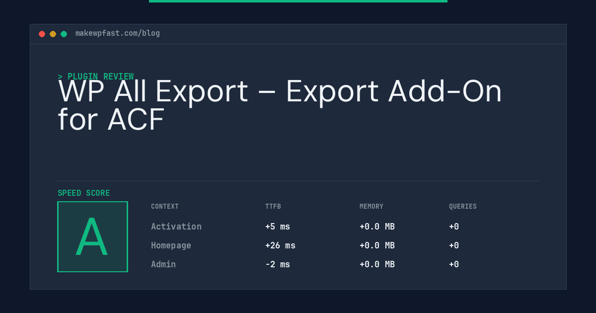 WP All Export – Export Add-On for ACF - MakeWPFast
