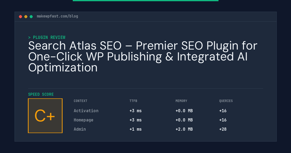 Search Atlas SEO – Premier SEO Plugin for One-Click WP Publishing & Integrated AI Optimization - MakeWPFast