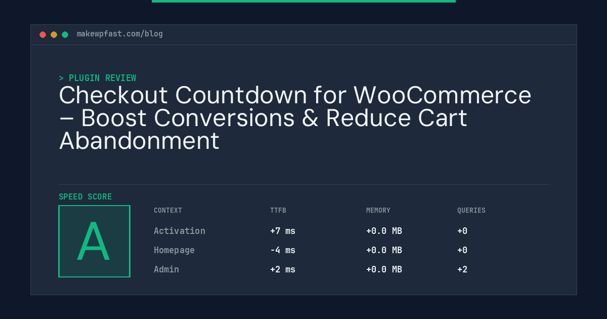 Checkout Countdown for WooCommerce – Boost Conversions & Reduce Cart Abandonment - MakeWPFast