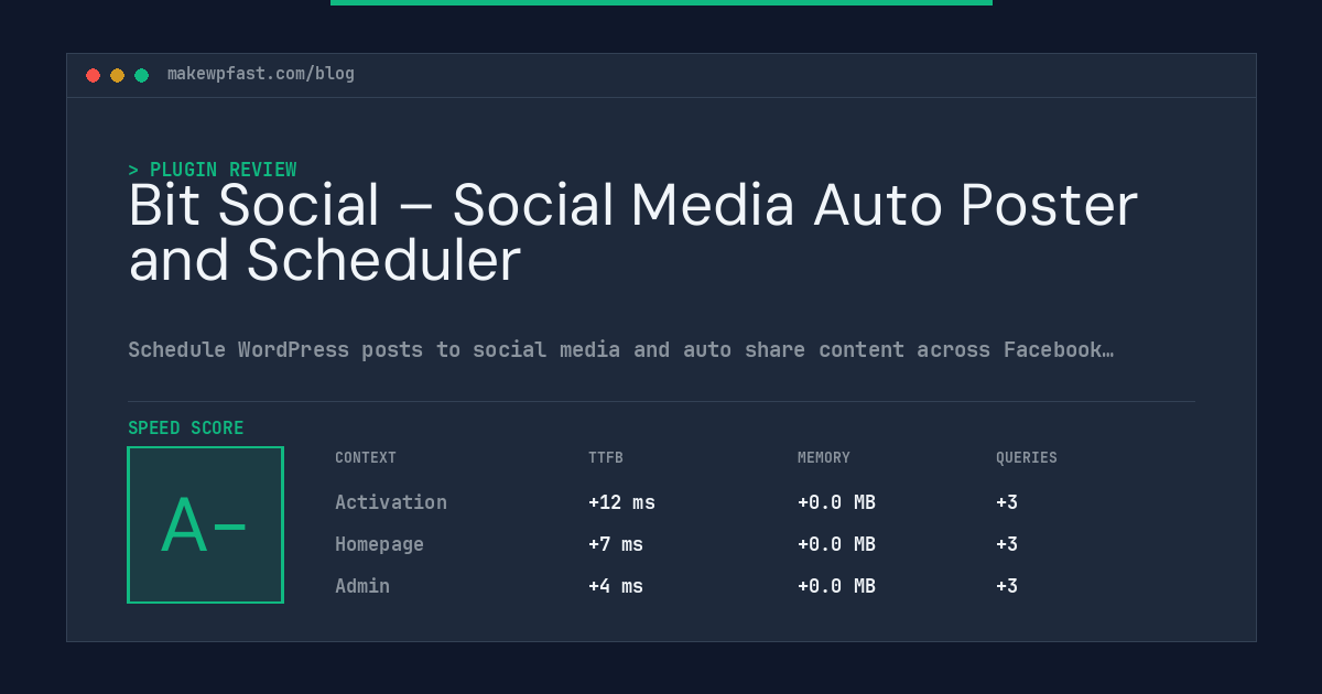 Bit Social – Social Media Auto Poster and Scheduler - MakeWPFast
