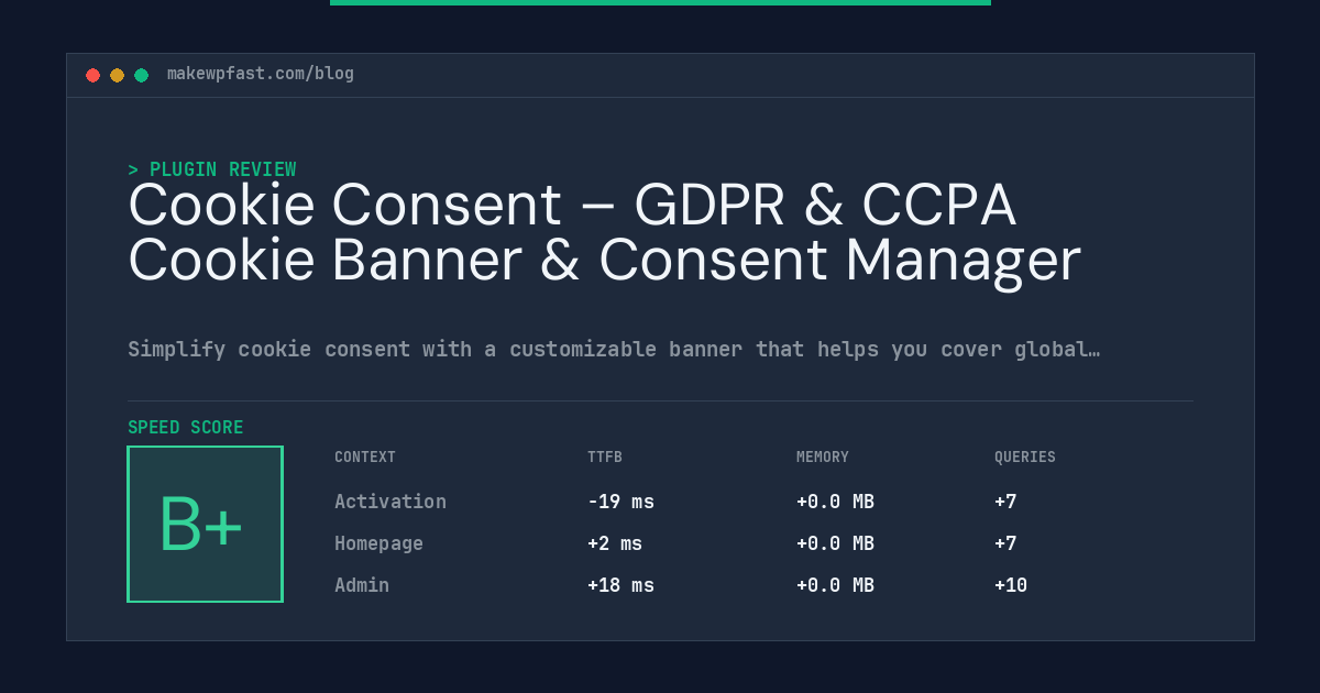 Cookie Consent – GDPR & CCPA Cookie Banner & Consent Manager - MakeWPFast