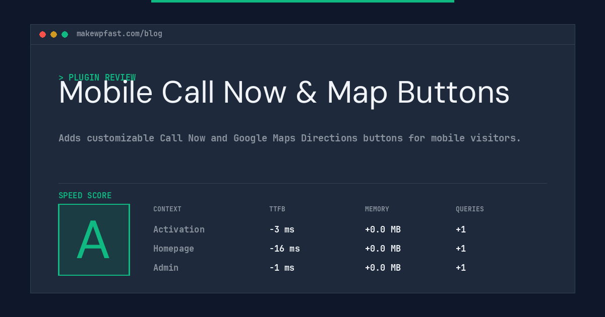 Mobile Call Now & Map Buttons - MakeWPFast