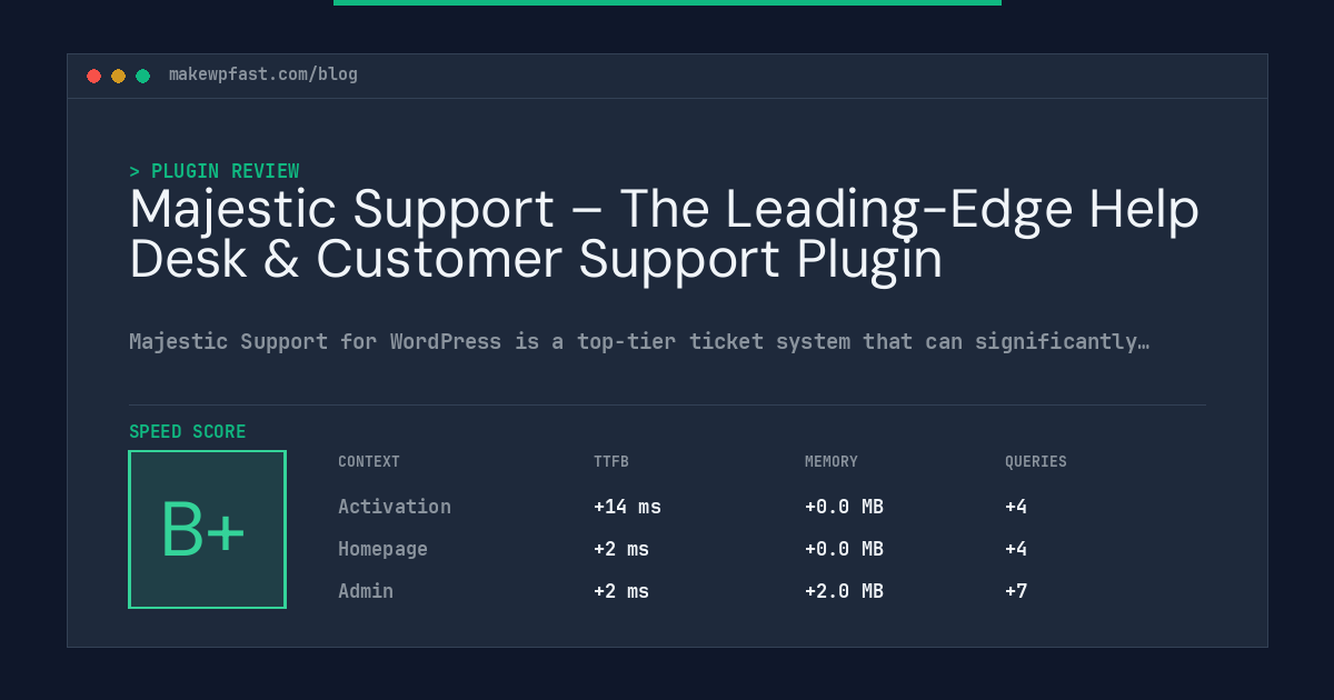 Majestic Support – The Leading-Edge Help Desk & Customer Support Plugin - MakeWPFast