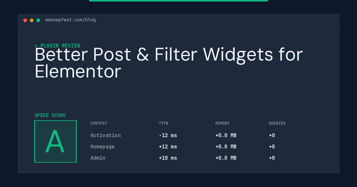 Better Post & Filter Widgets for Elementor - MakeWPFast